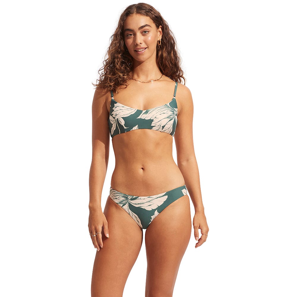 Seafolly Fleur de Bloom Hipster Bottom - Evergreen - 8