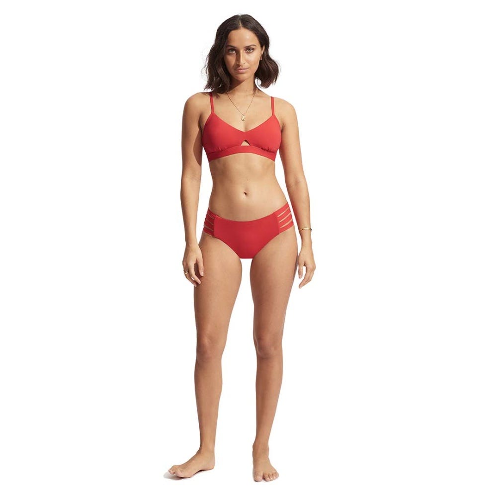 Seafolly Collective Hybrid Bralette Bikini Top in Chilli Red