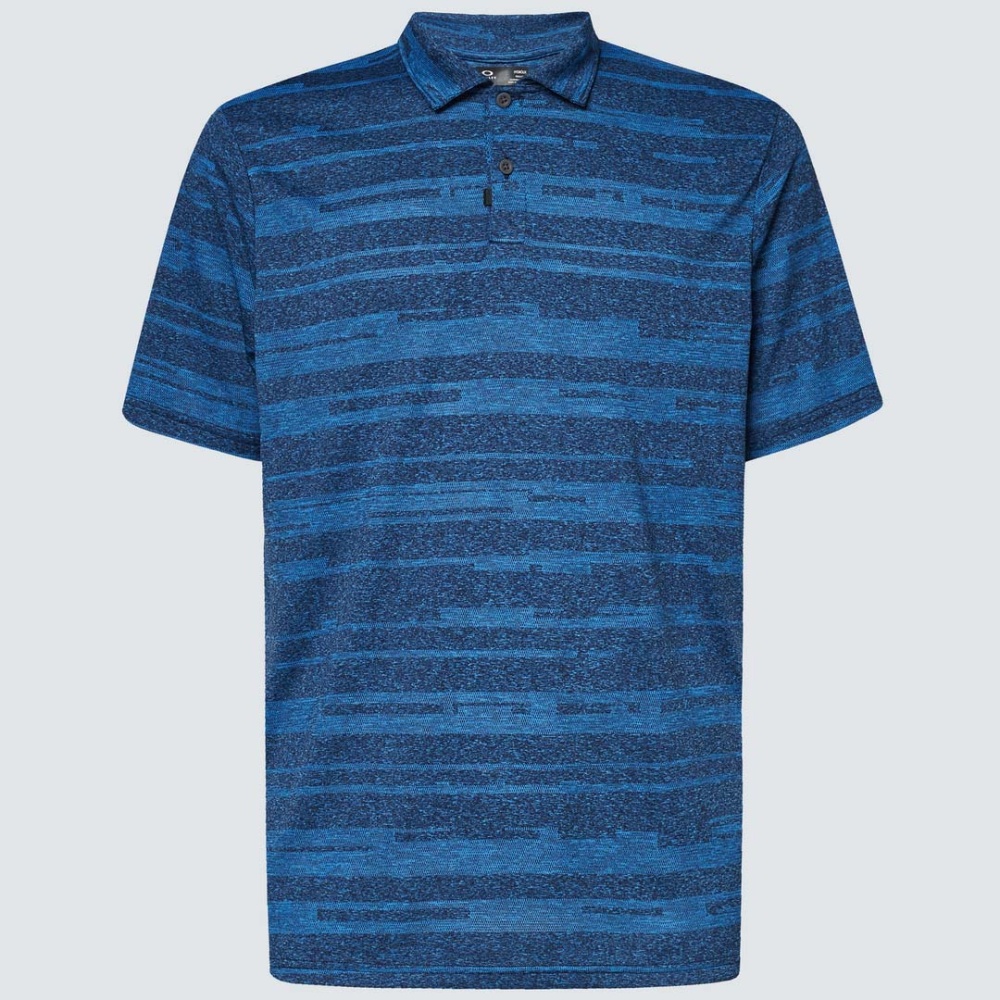 Oakley Aero Pro Stripe Polo Shirt in Ozone Heather