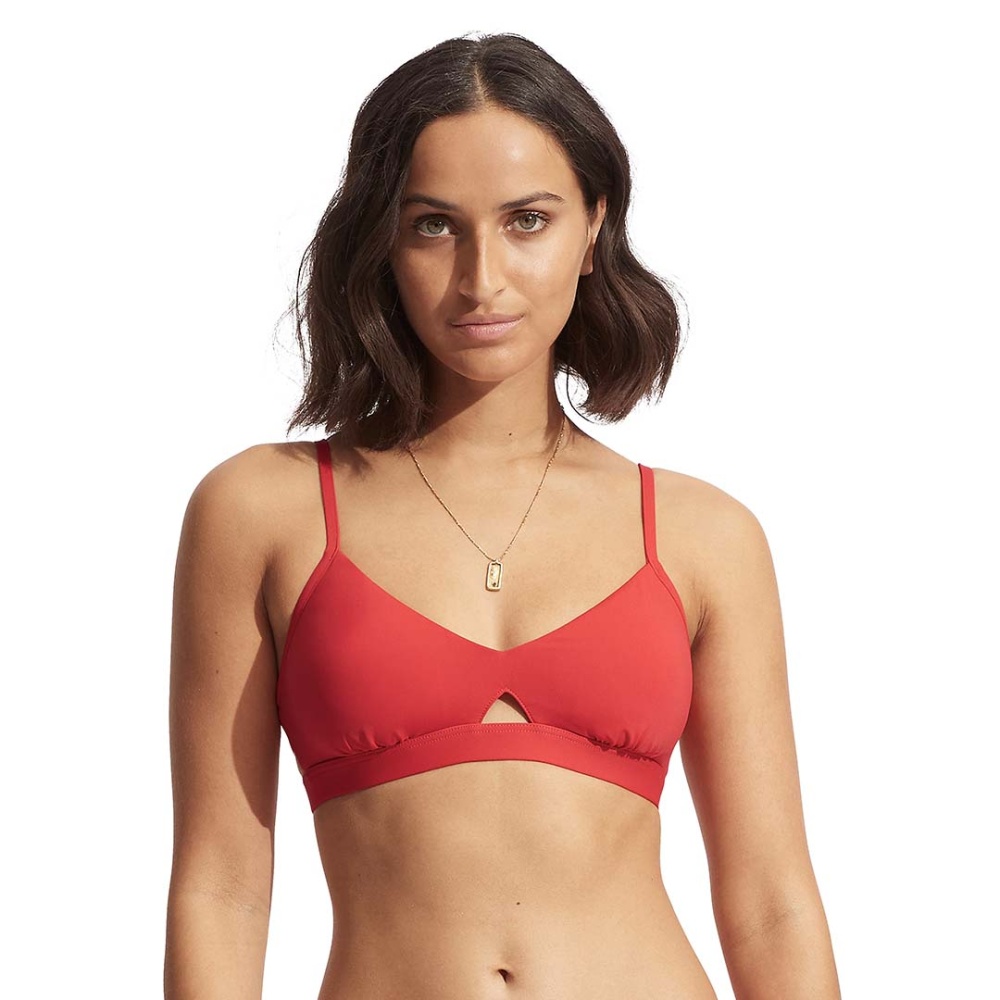 Seafolly Collective Hybrid Bralette Bikini Top in Chilli Red