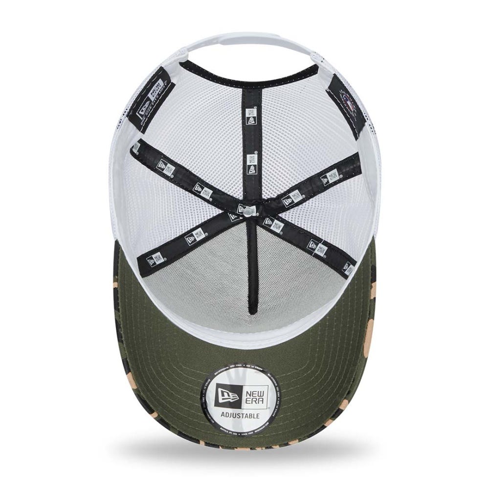 New Era LA Dodgers Leopard Print Green 9FORTY A-Frame Trucker Cap