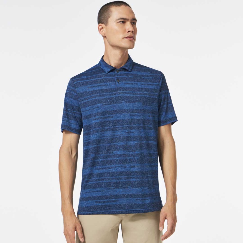 Oakley Aero Pro Stripe Polo Shirt in Ozone Heather