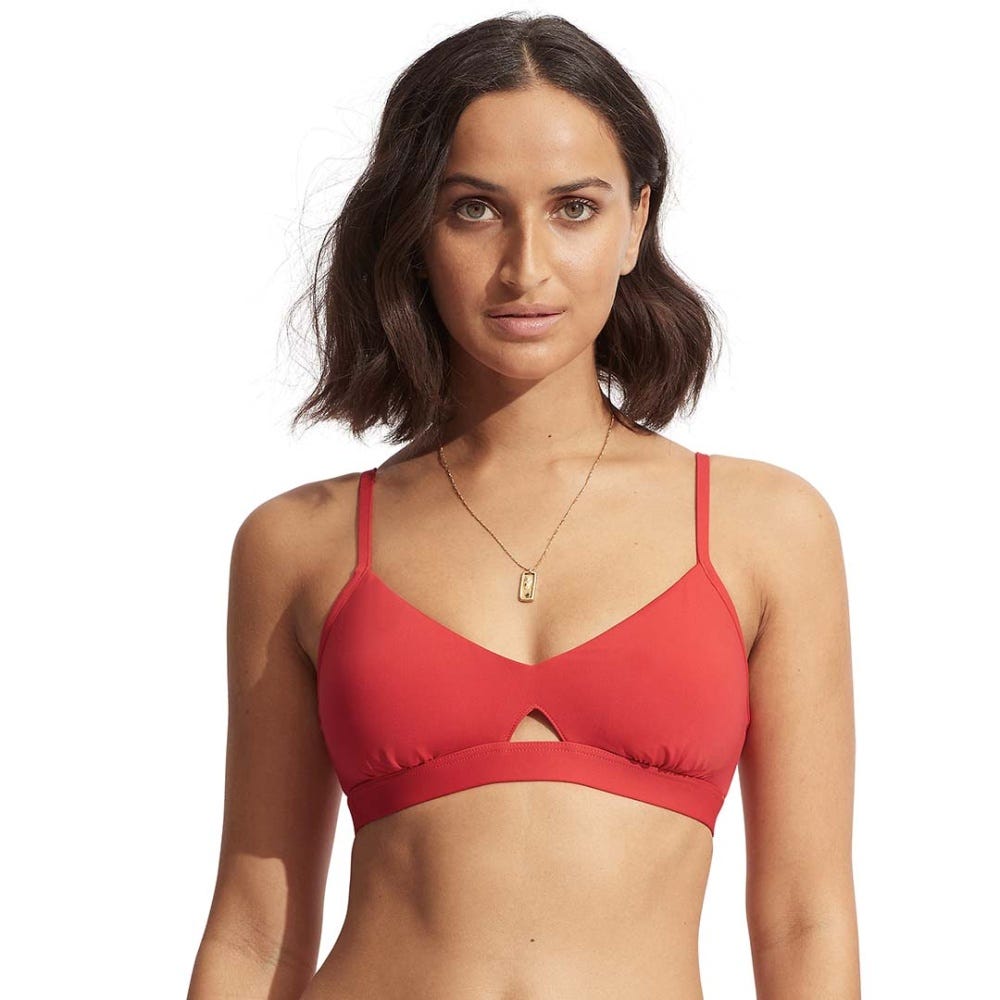 Seafolly Collective Hybrid Bralette Bikini Top in Chilli Red