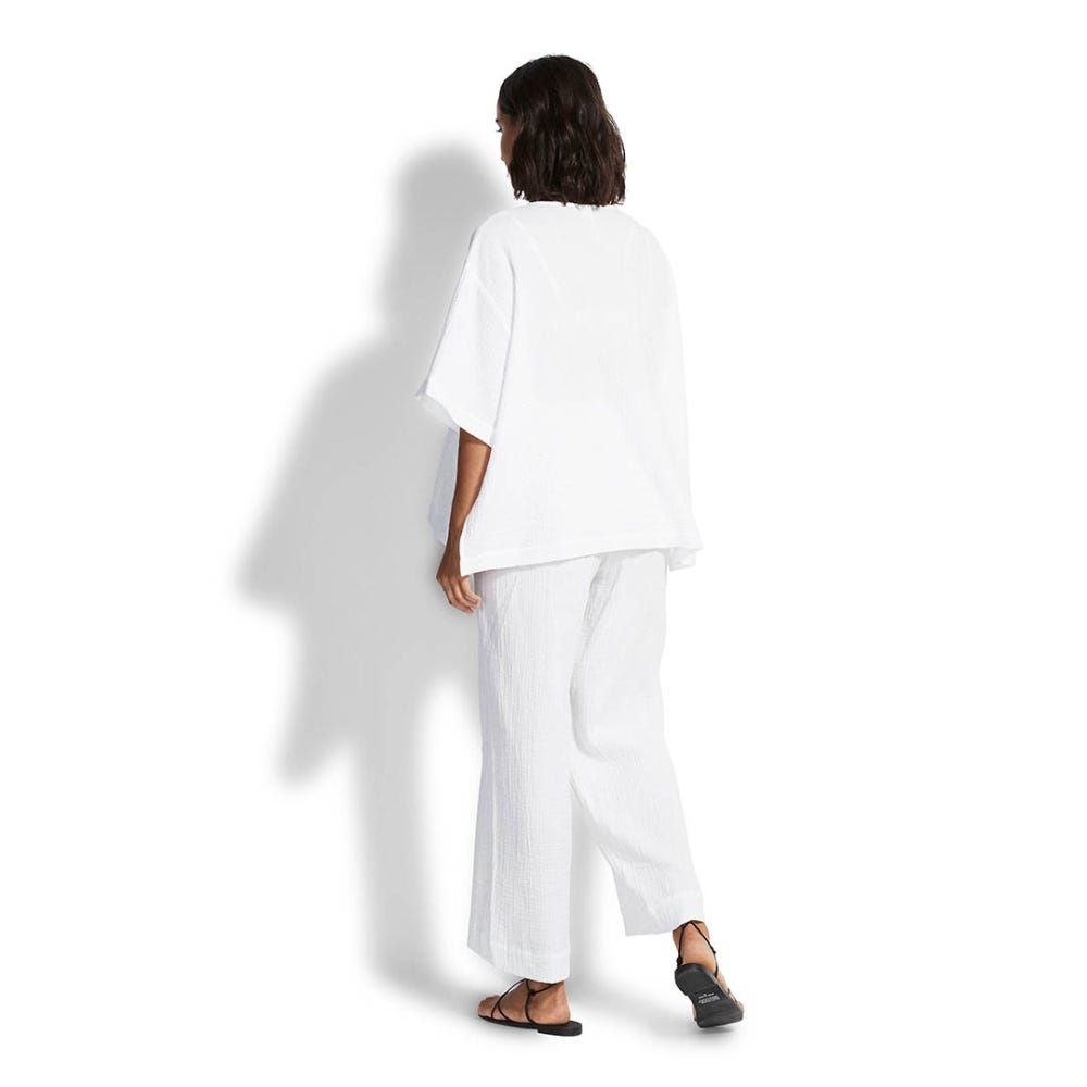 Seafolly Double Cloth Shirring Pants in White