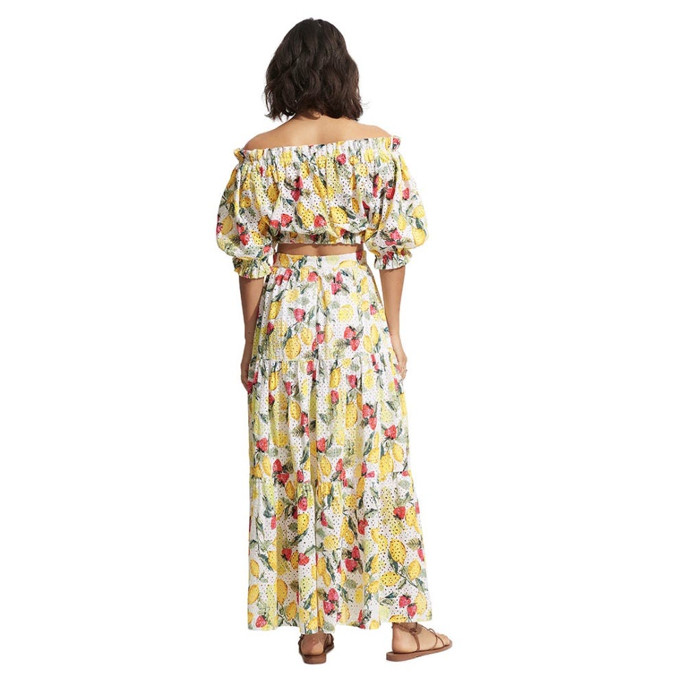 Seafolly Lemoncello Tiered Skirt in Lemoncello