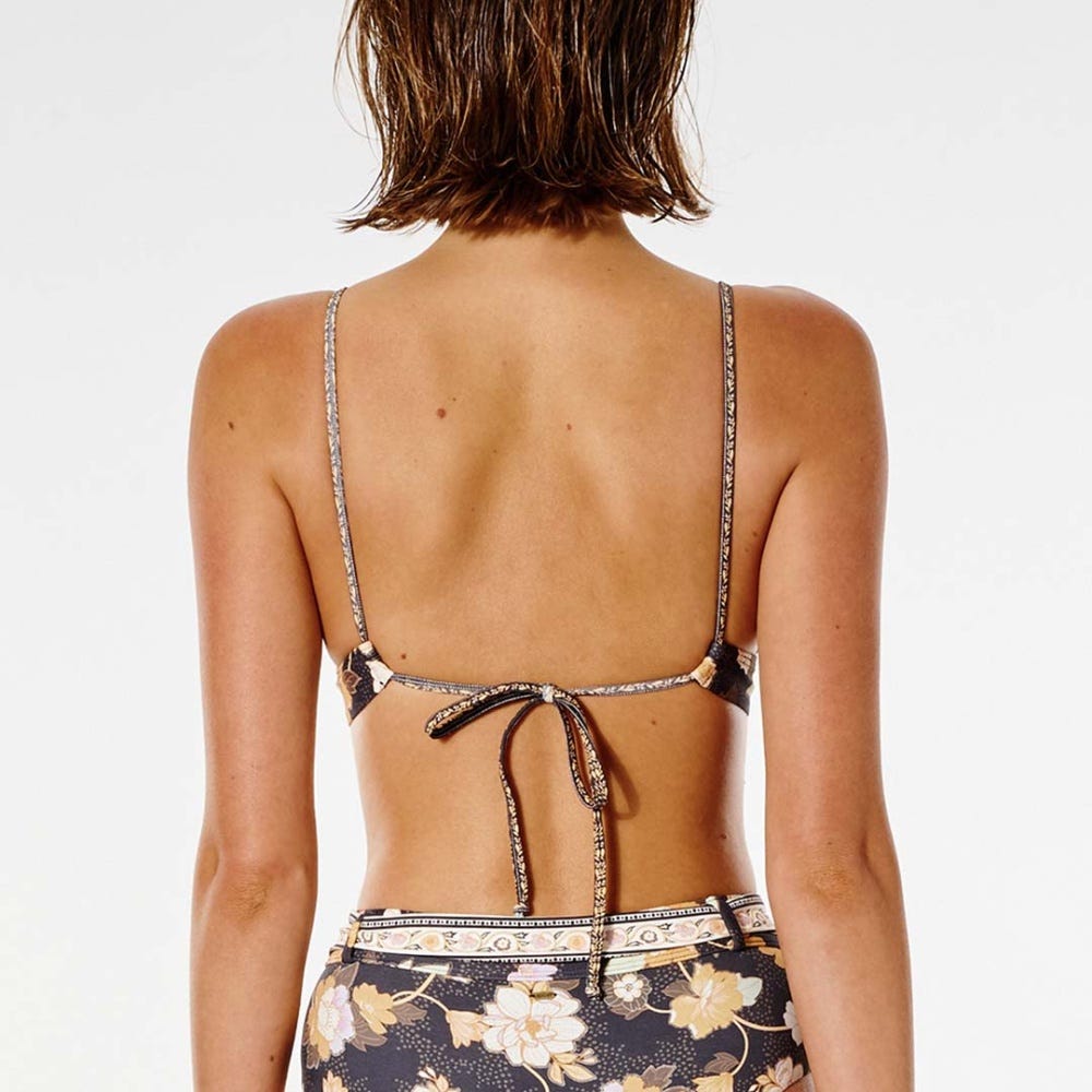 Rip Curl Surf Gypsy Banded Tri Bikini Top in Washed Black