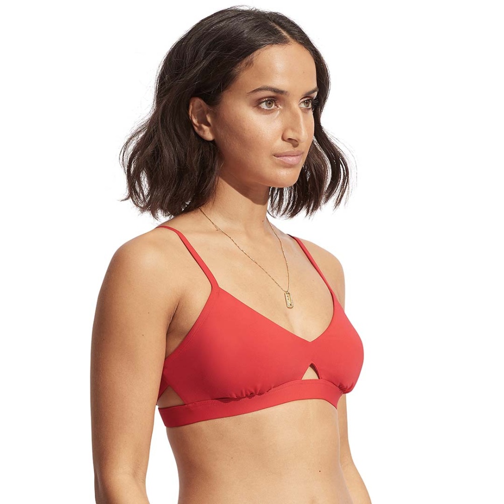 Seafolly Collective Hybrid Bralette Bikini Top in Chilli Red