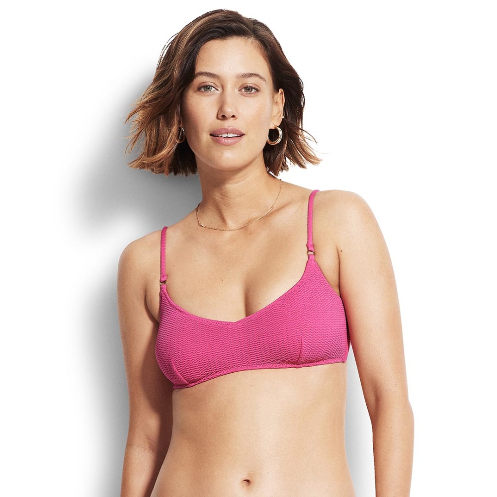 Seafolly Sea Dive Bralette Bikini Top in Fuschia Rose
