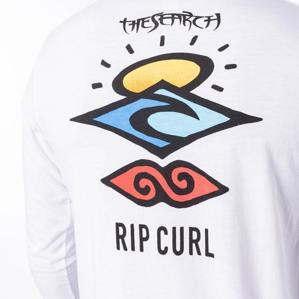 Rip Curl Search Logo Long Sleeve UV Tee In White