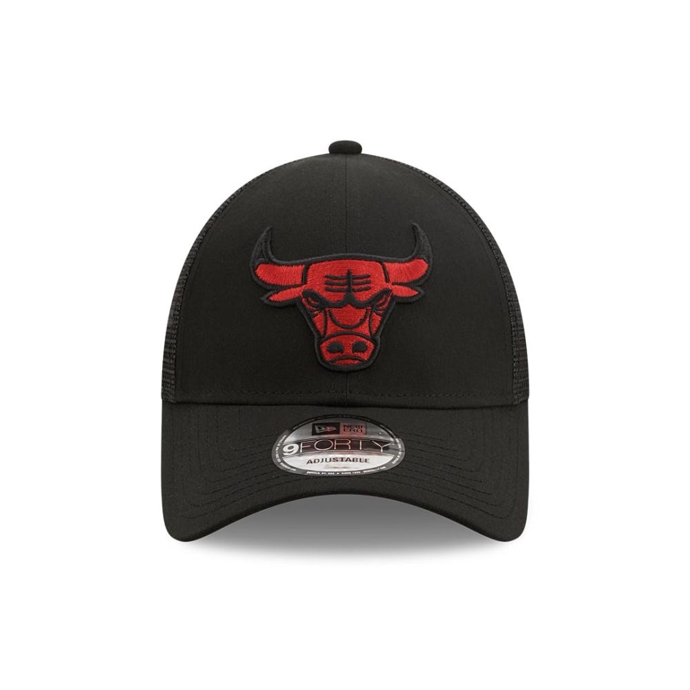 New Era Chicago Bulls Home Field Black 9FORTY A-Frame Trucker Cap