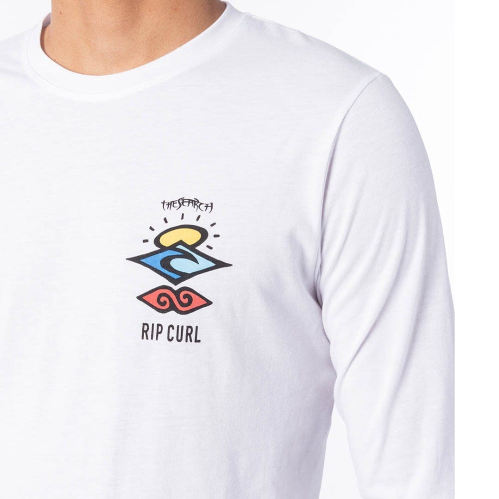 Rip Curl Search Logo Long Sleeve UV Tee In White