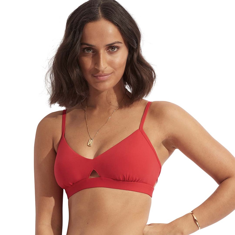 Seafolly Collective Hybrid Bralette Bikini Top in Chilli Red