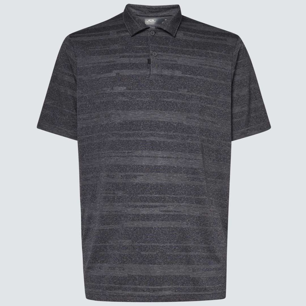Oakley Aero Pro Stripe Polo Shirt in Blackout Heather