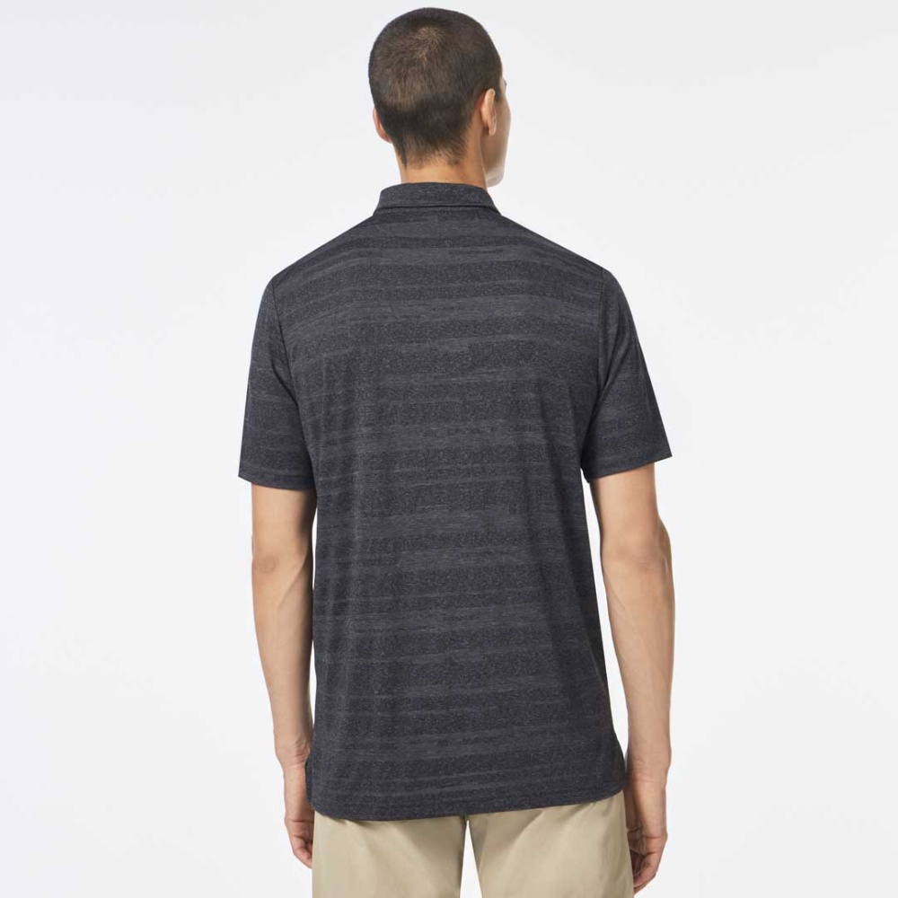 Oakley Aero Pro Stripe Polo Shirt in Blackout Heather