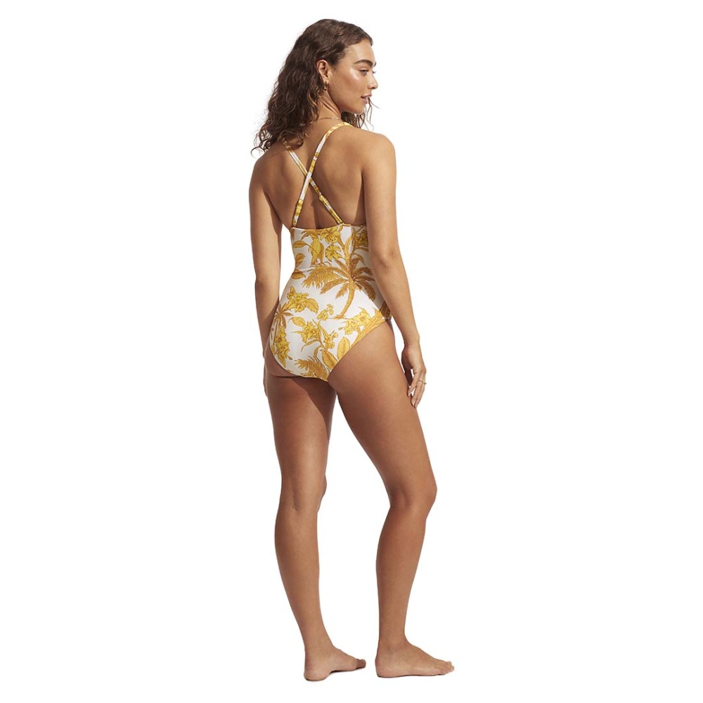 Seafolly Castaway V Neck One piece - Tuscan Sunset