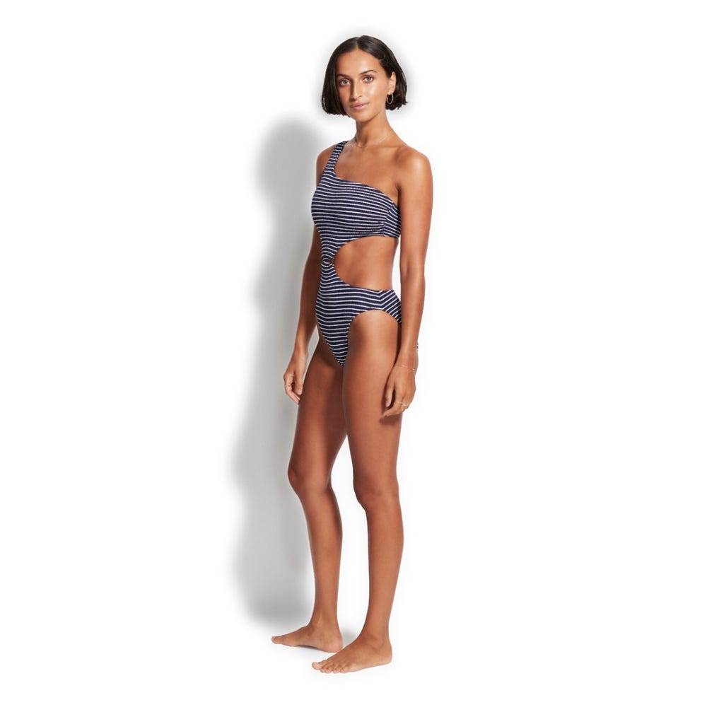 Seafolly Seaside Stripe One Shoulder One Piece