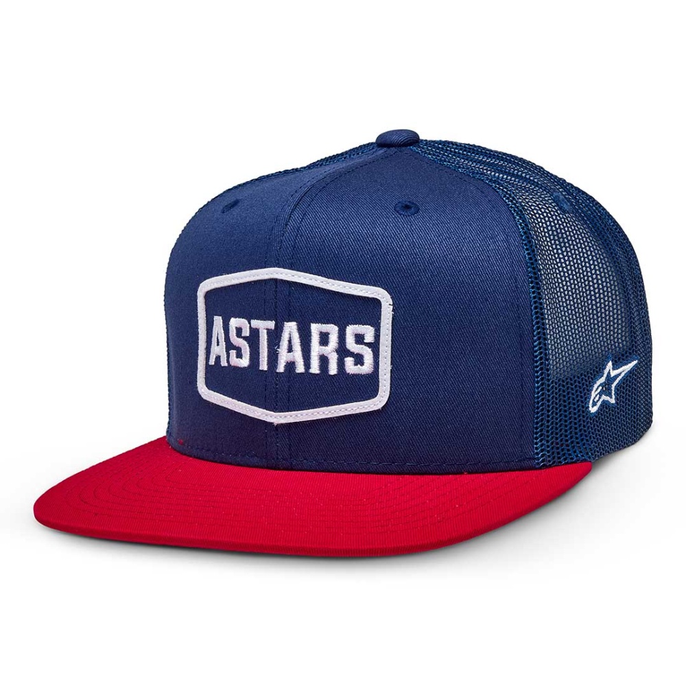 Alpinestars Framed Trucker Cap in White/Navy/Red