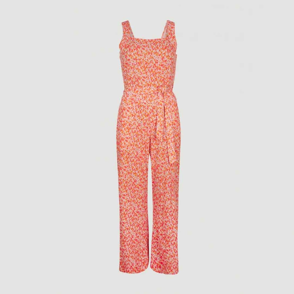 O'Neill Belted Wide Leg Jumpsuit in White AO 3