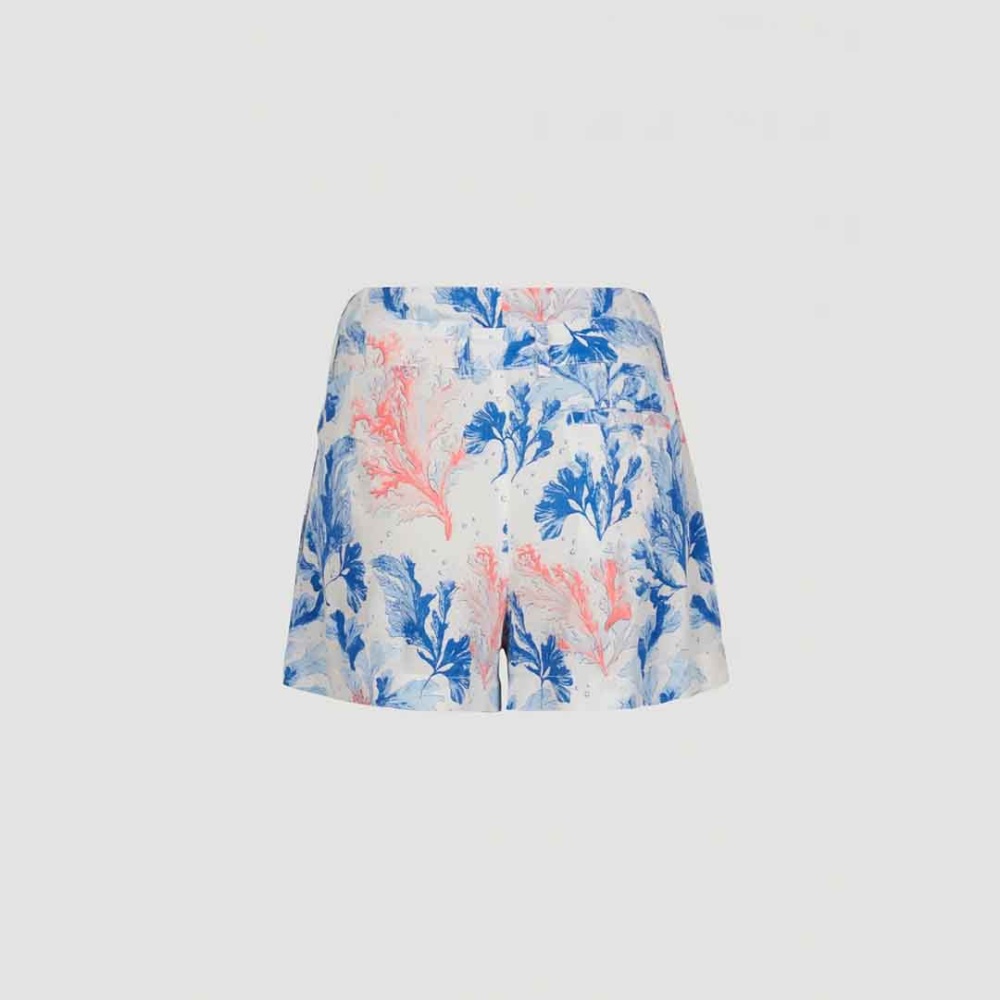 O'Neill Belted High-Waist Shorts With All Over Print in White AO 2