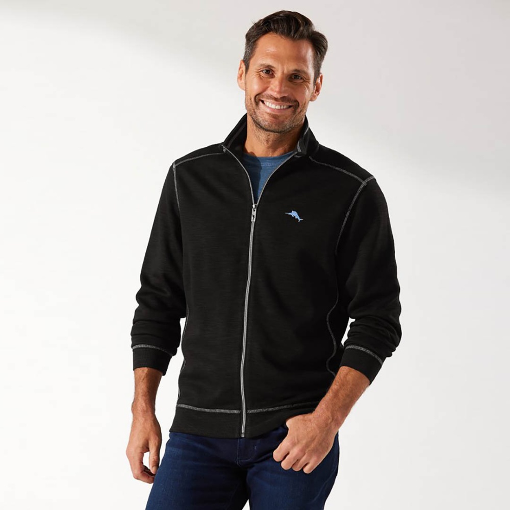 Tommy Bahama Tobago Bay Full-Zip Sweatshirt in Black