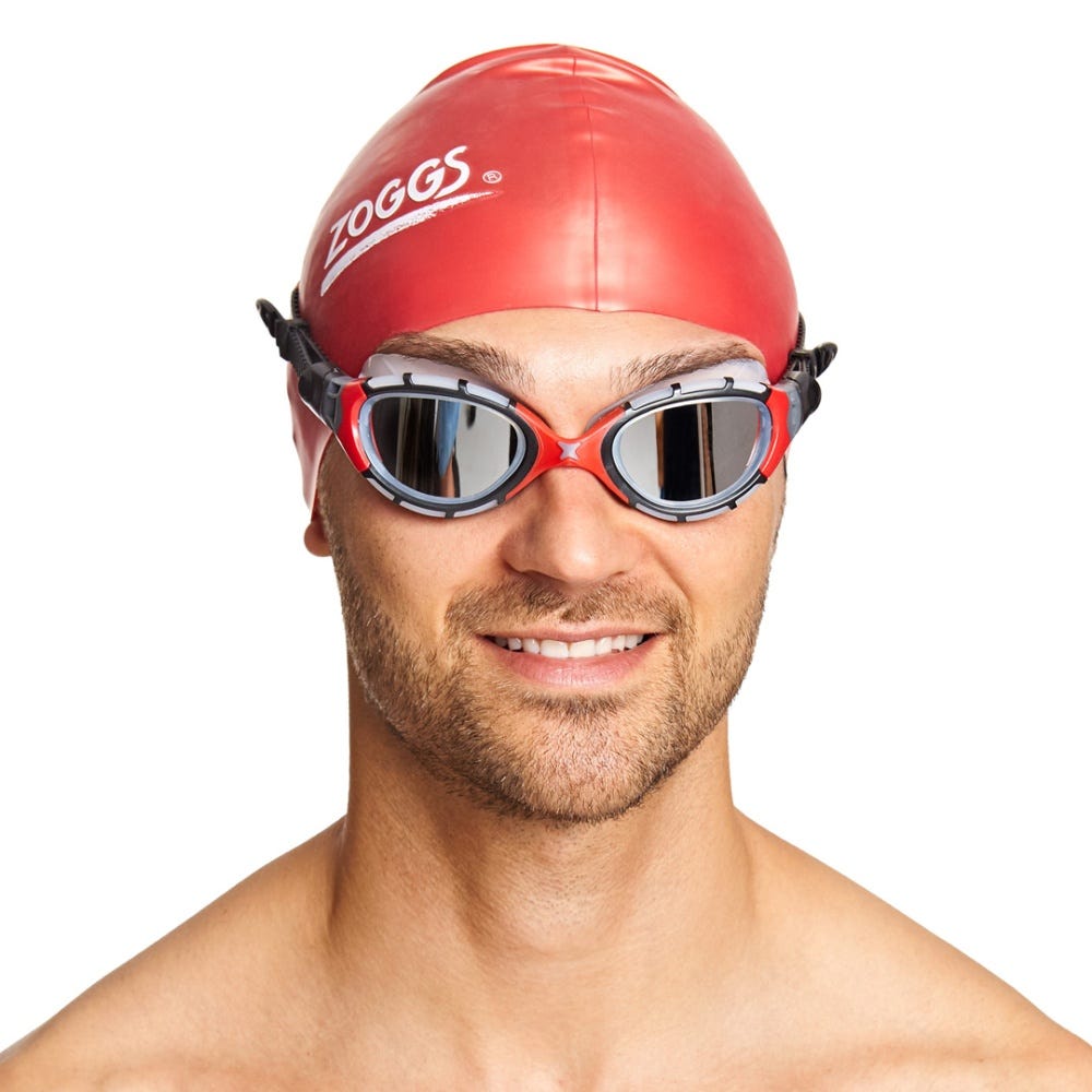Zoggs Predator Flex Titanium Goggles in Red