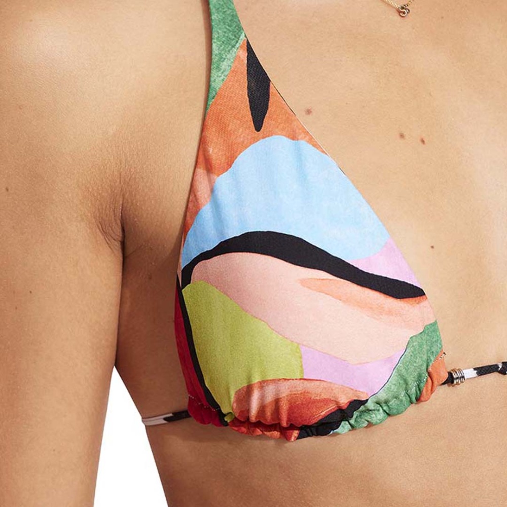 Seafolly Tropfest Reversible Longline Slide Tri Top - Aquamarine