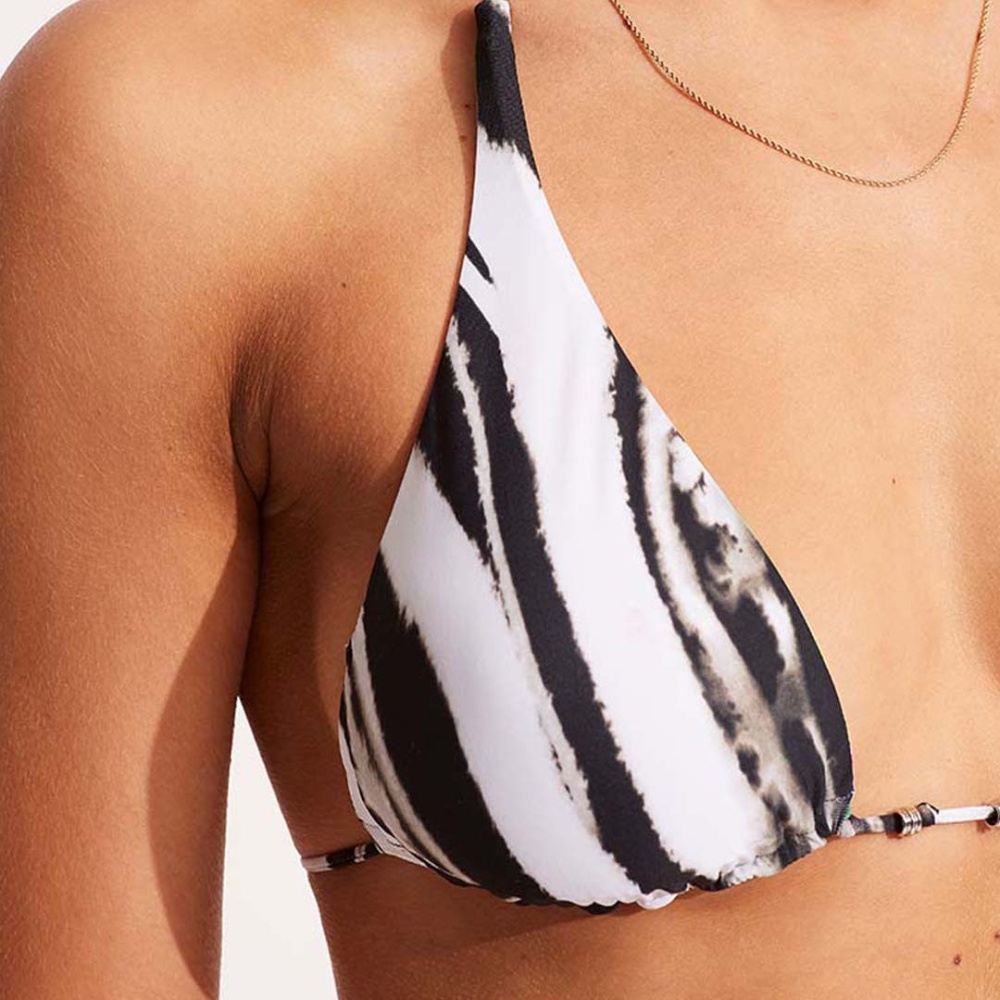 Seafolly Tropfest Reversible Longline Slide Tri Top - Aquamarine