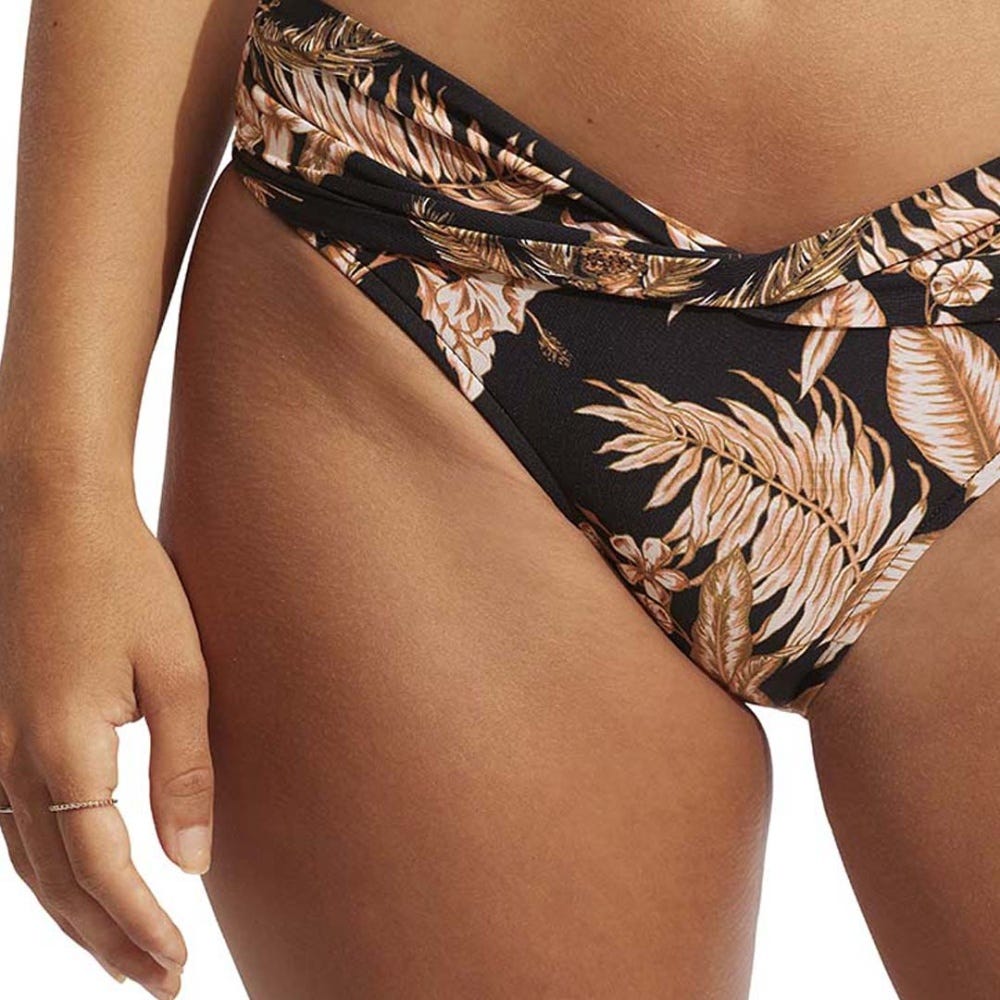 Seafolly Castaway Twist Band Mini Hipster Bottom - Black