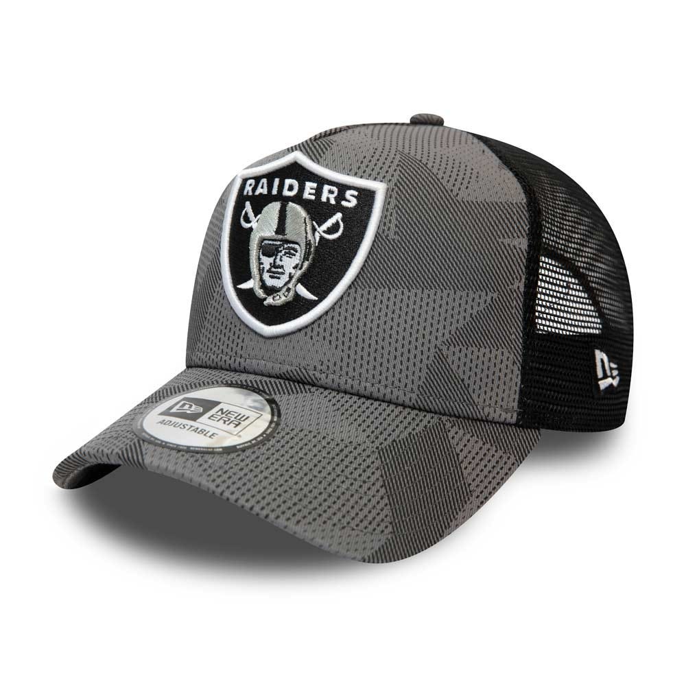 New Era Las Vegas Raiders Camo Grey A-Frame Trucker Cap