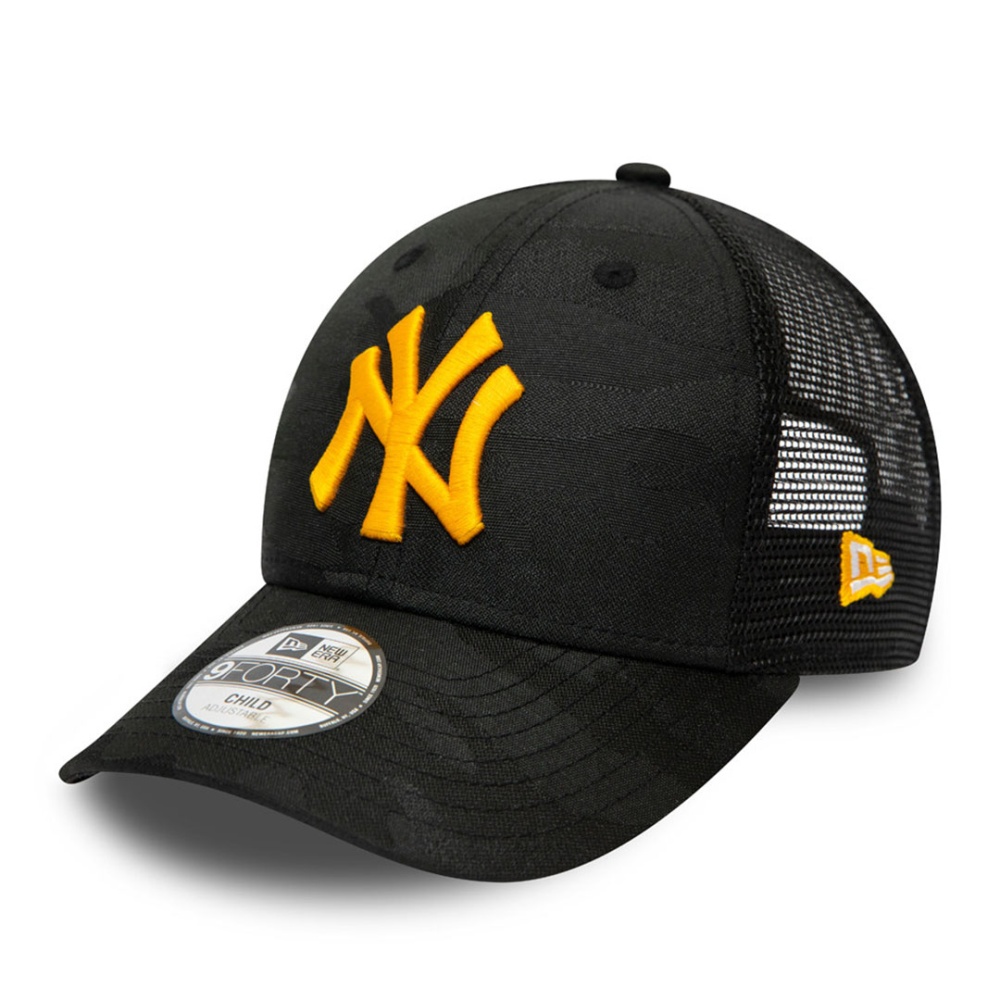 New Era NY Yankees Home Field Camo Kids Black 9Forty Trucker Cap