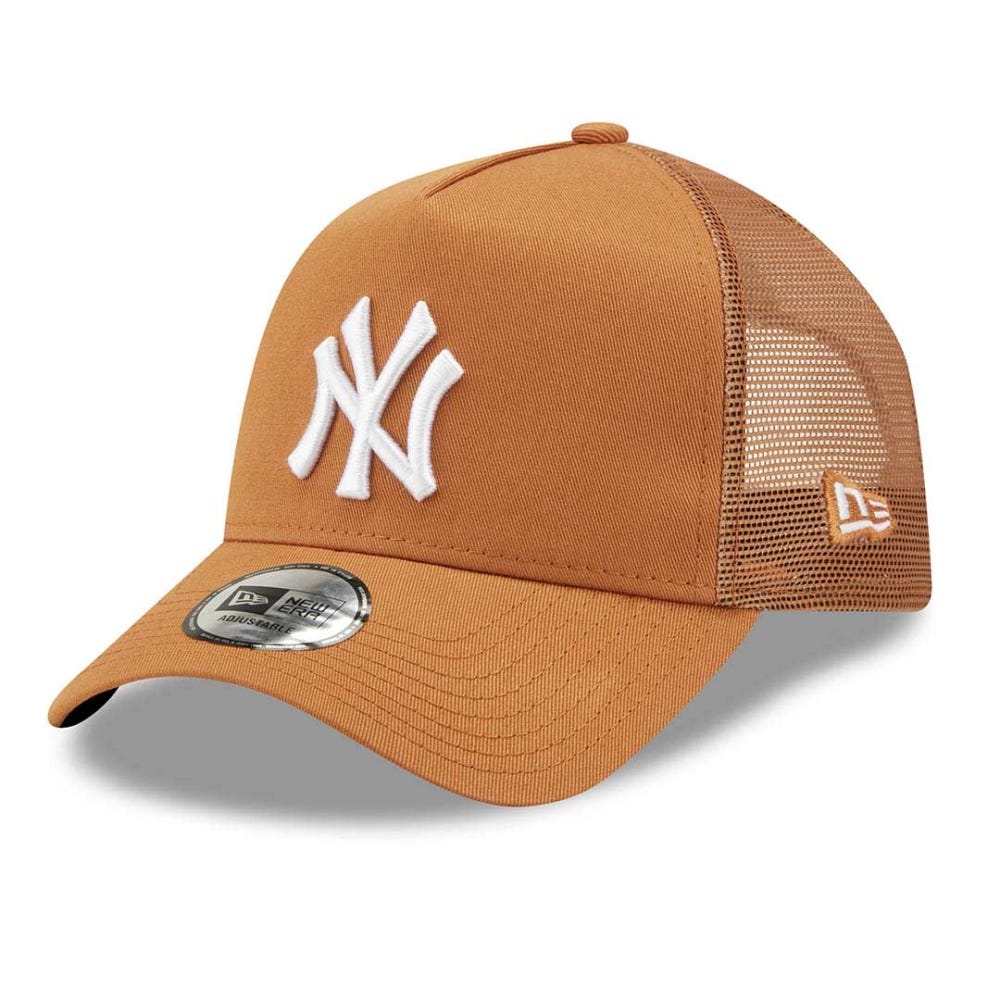 New Era New York Yankees Tonal Mesh Brown A-Frame Trucker Cap
