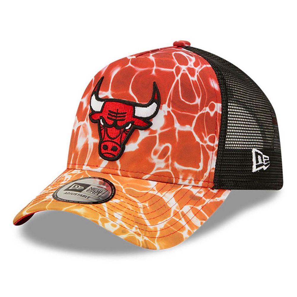 New Era Chicago Bulls Summer City Orange A-Frame Trucker Cap