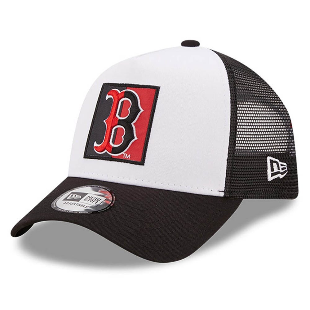 New Era Boston Red Sox Team Patch White A-Frame Trucker Cap