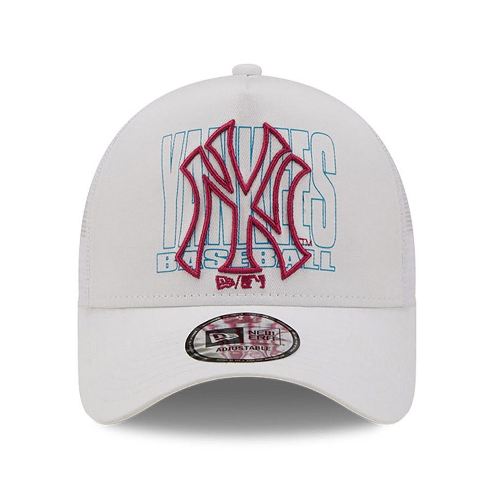 New Era New York Yankees Logo White A-Frame Trucker Cap