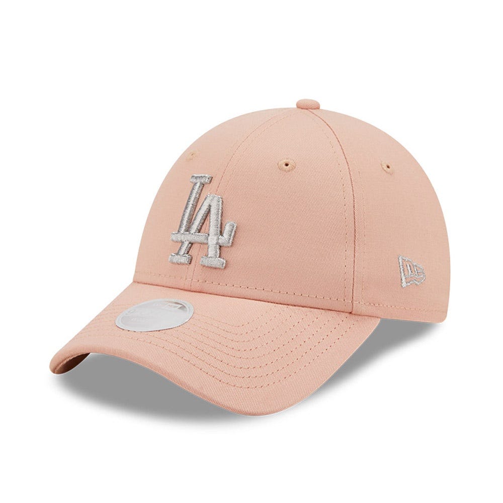 New Era LA Dodgers Metallic Logo Womens Pink 9FORTY Adjustable Cap