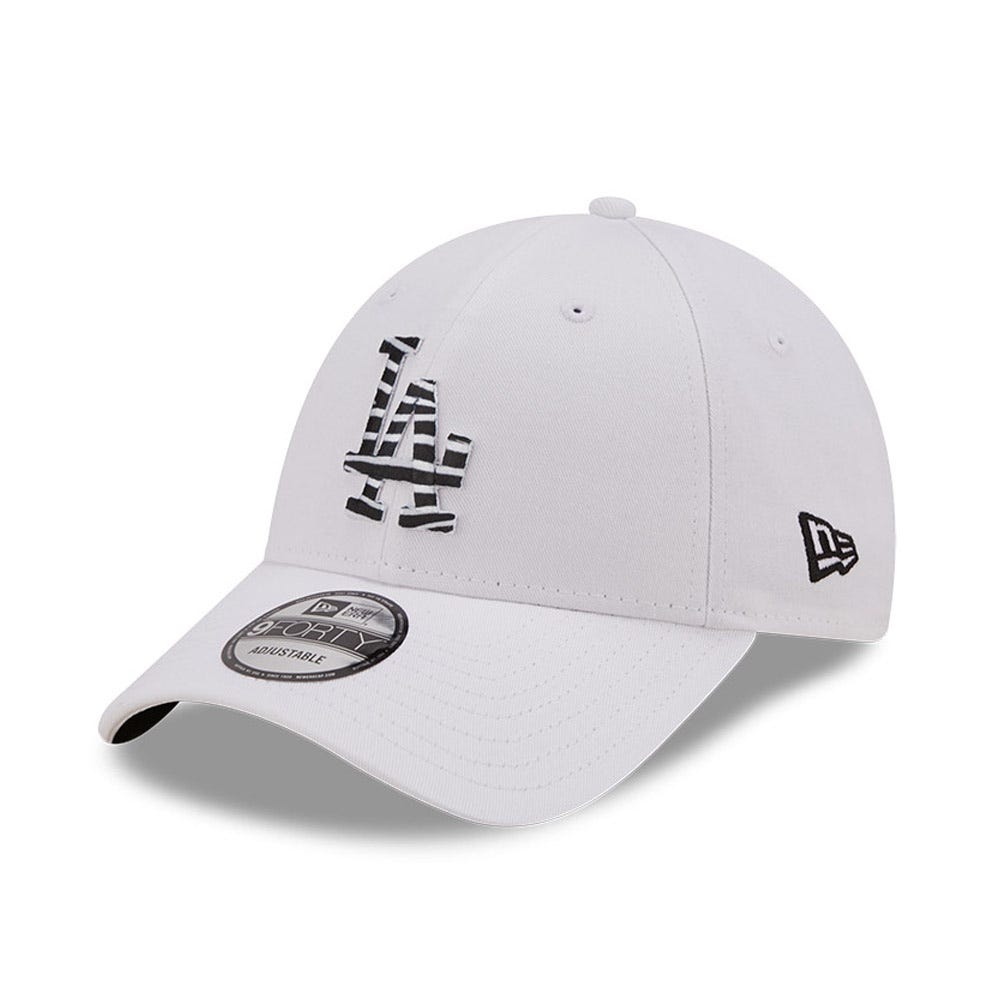 New Era LA Dodgers Logo Infill White 9FORTY Adjustable Cap