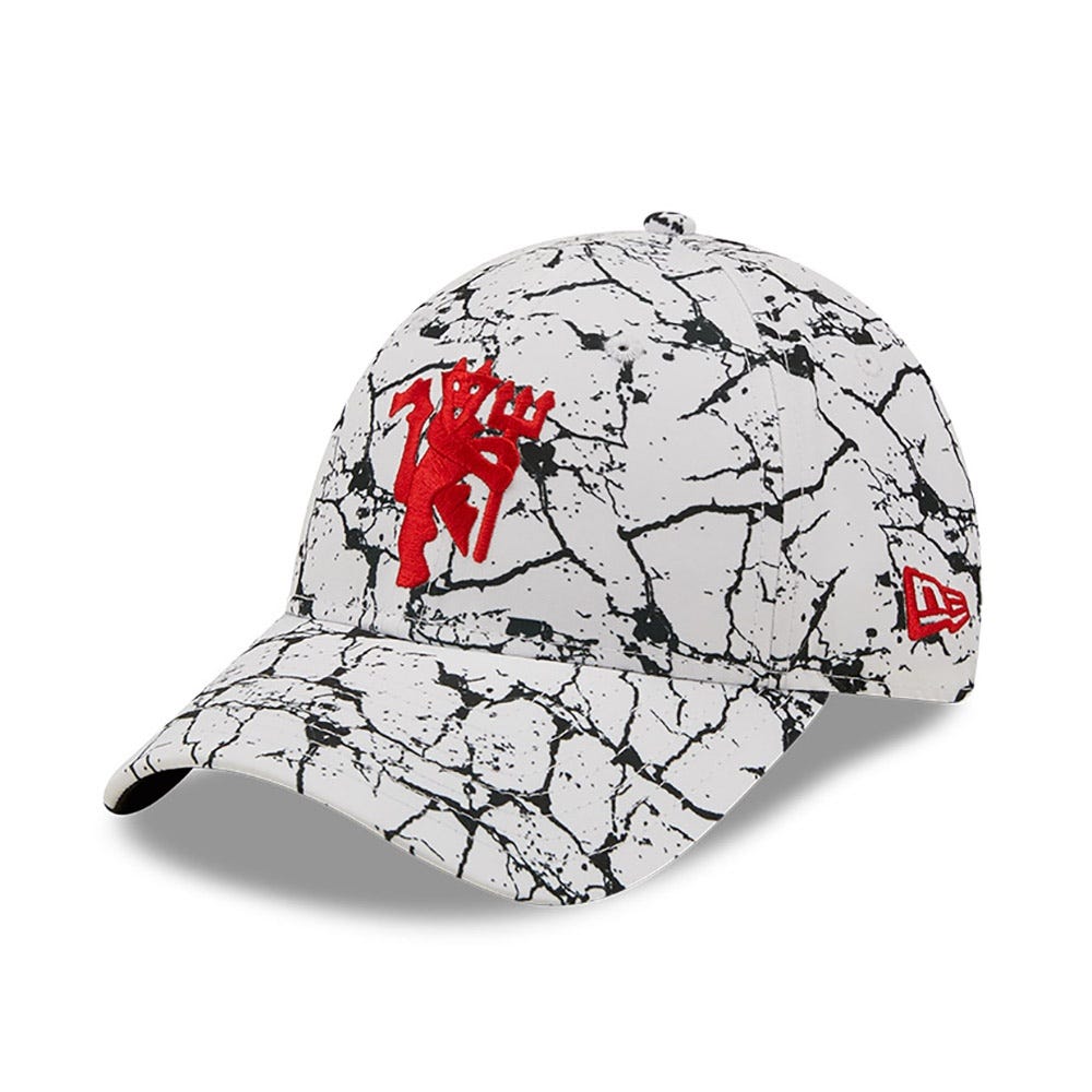 New Era Manchester United Logo Marble White 9FORTY Adjustable Cap