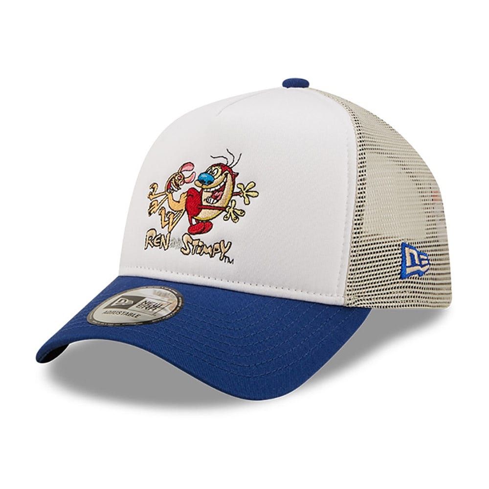 New Era Ren Stimpy Nickelodeon Blue A-Frame Trucker Cap