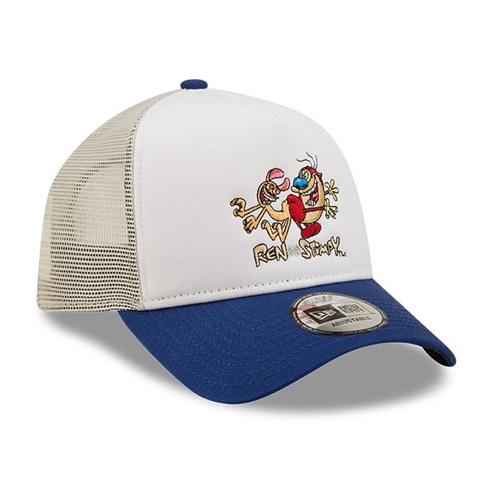 New Era Ren Stimpy Nickelodeon Blue A-Frame Trucker Cap