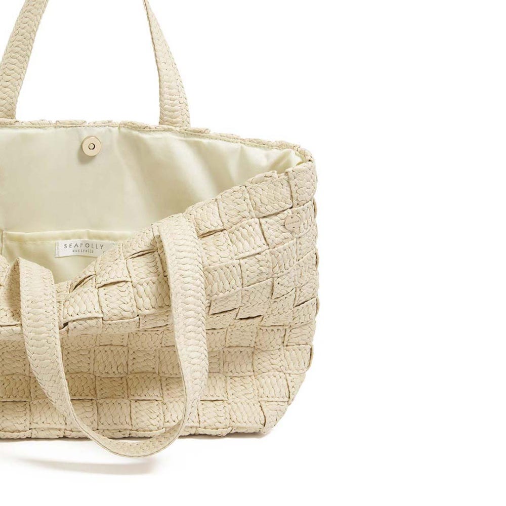 Seafolly Criss Cross Woven Tote Bag - Natural