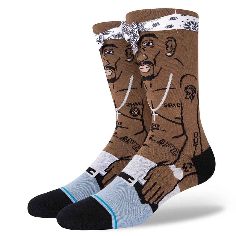 Stance Tupac Shakur Resurrected Crew Socks in Black