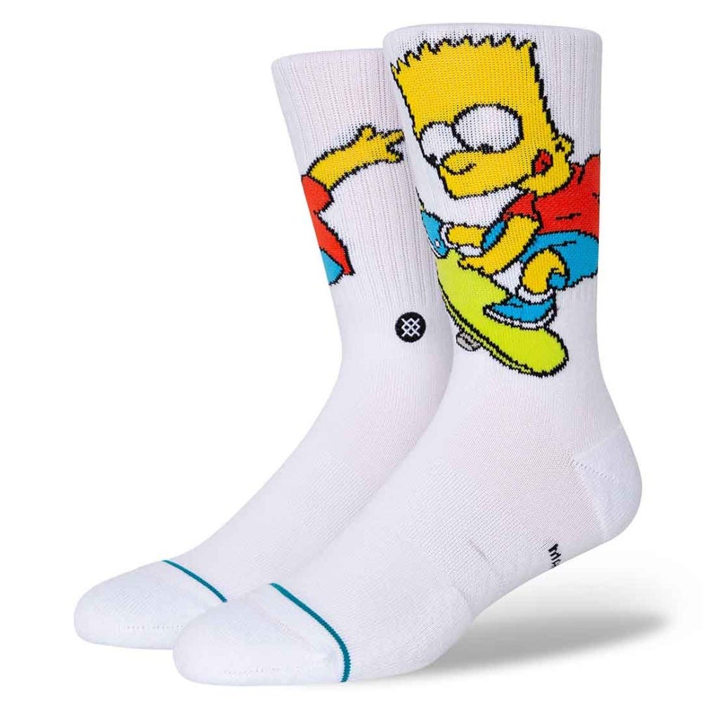Stance Simpsons Bart Simpson Crew Socks in White
