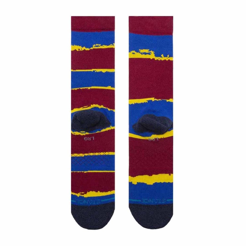 Stance Football Club Barcelona Stripe Crew Socks in Maroon