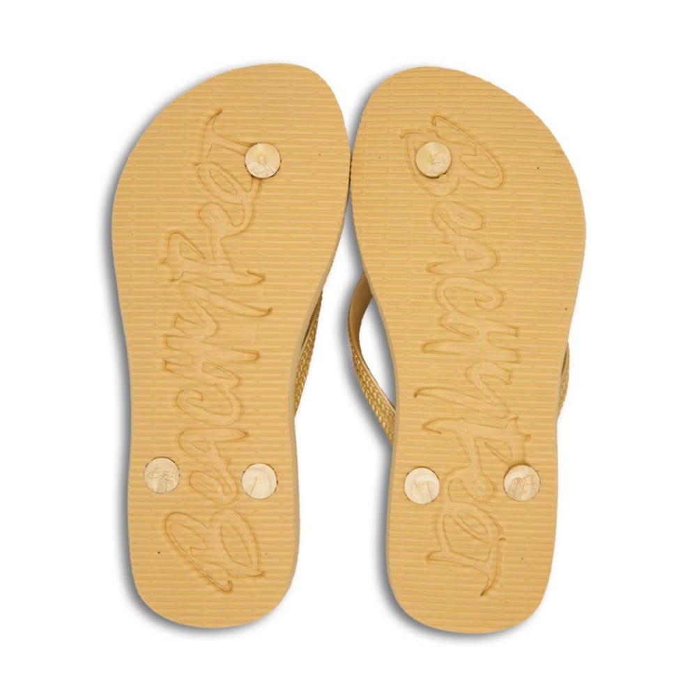 BeachyFeet Leopardo II Flip Flops in Beige