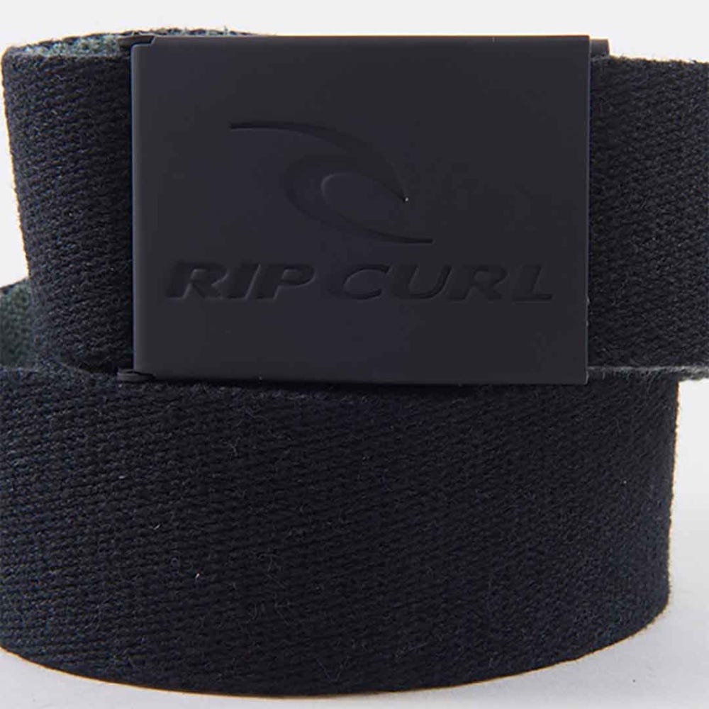 Rip Curl Snap Reversible Webbed Belt in Black/Olive