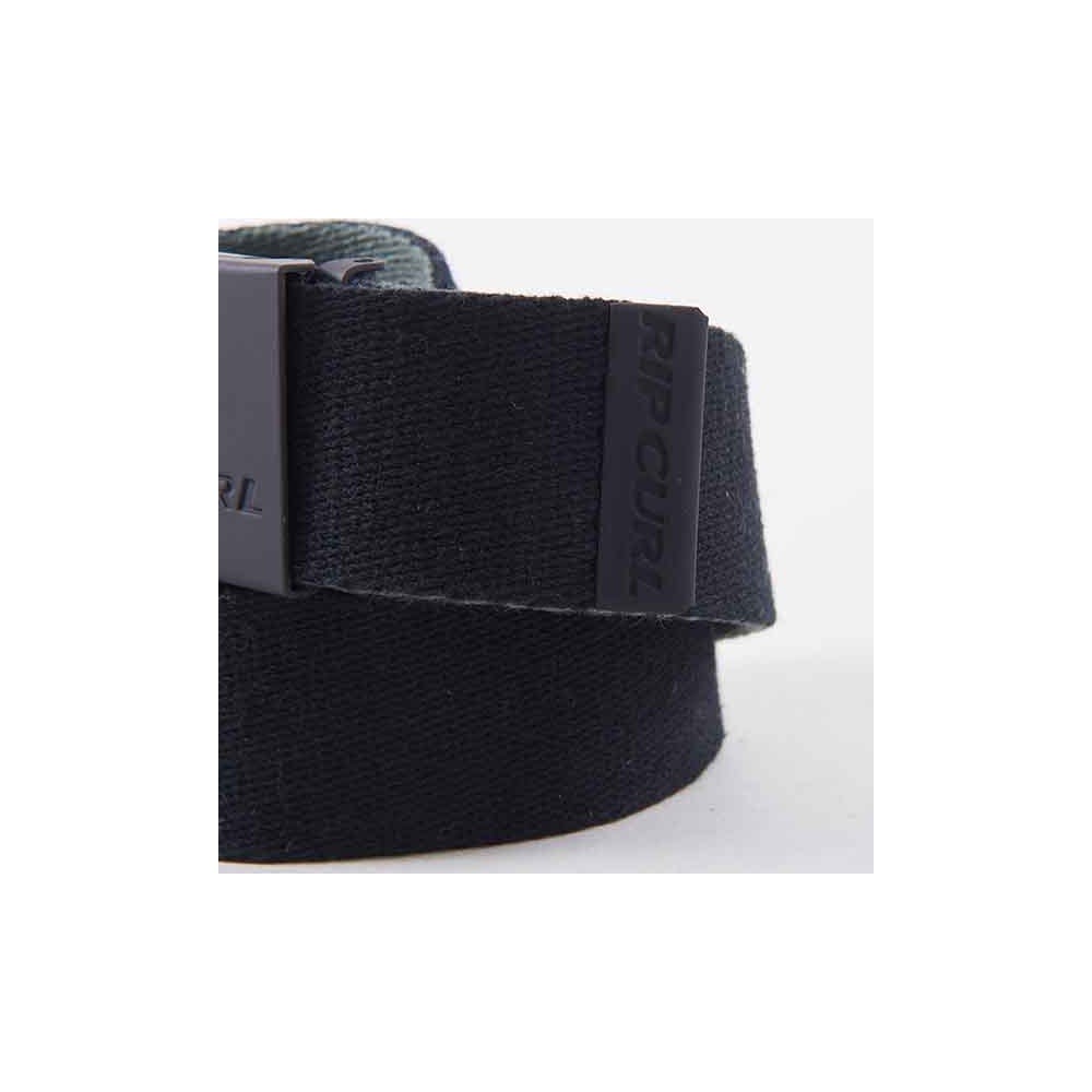 Rip Curl Snap Reversible Webbed Belt in Black/Olive