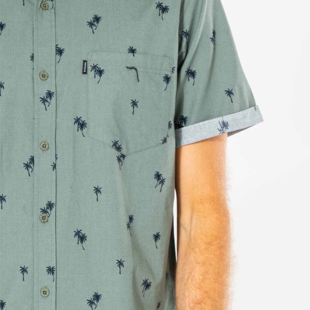 Rip Curl Paradise Palm Short Sleeve Shirt in Washed Clover