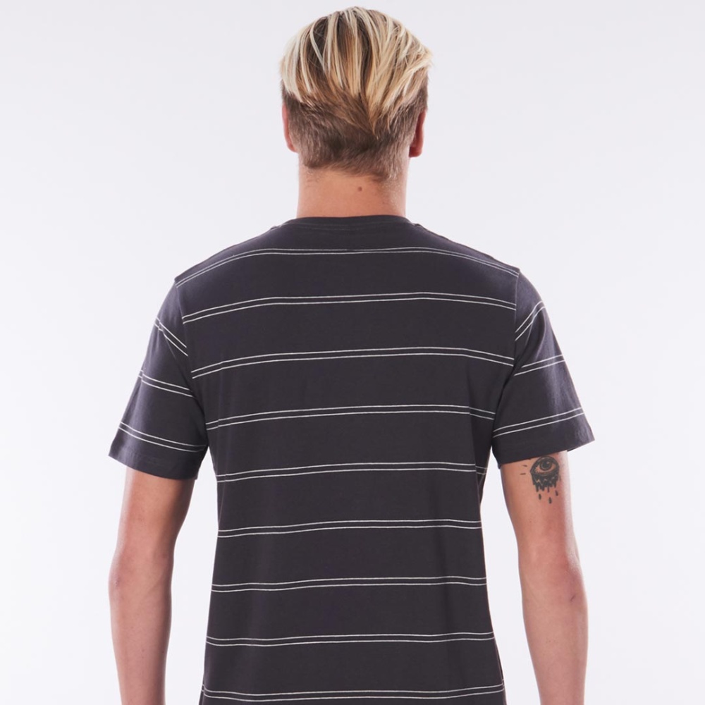 Rip Curl Plain Stripe T-Shirt in Washed Black