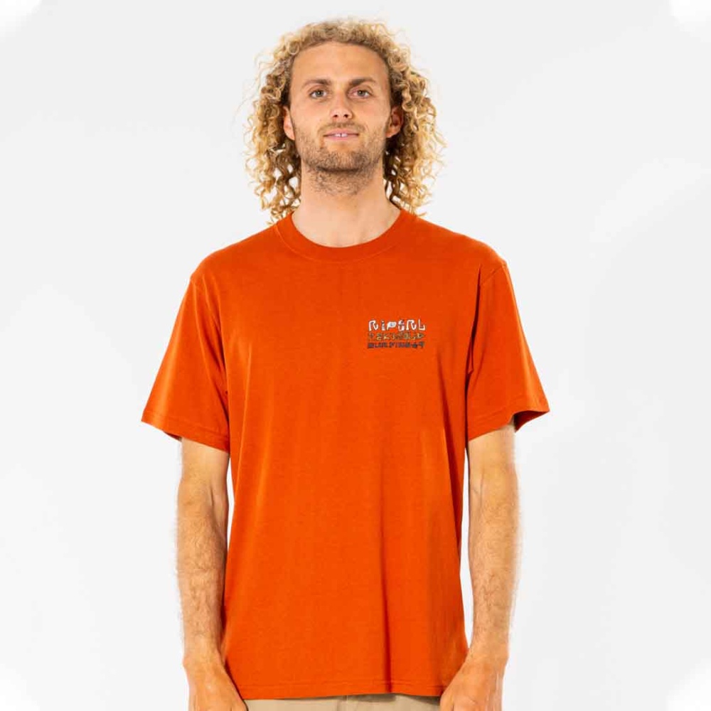 Rip Curl Rock Solid Stacked T-Shirt in Dusted Earth