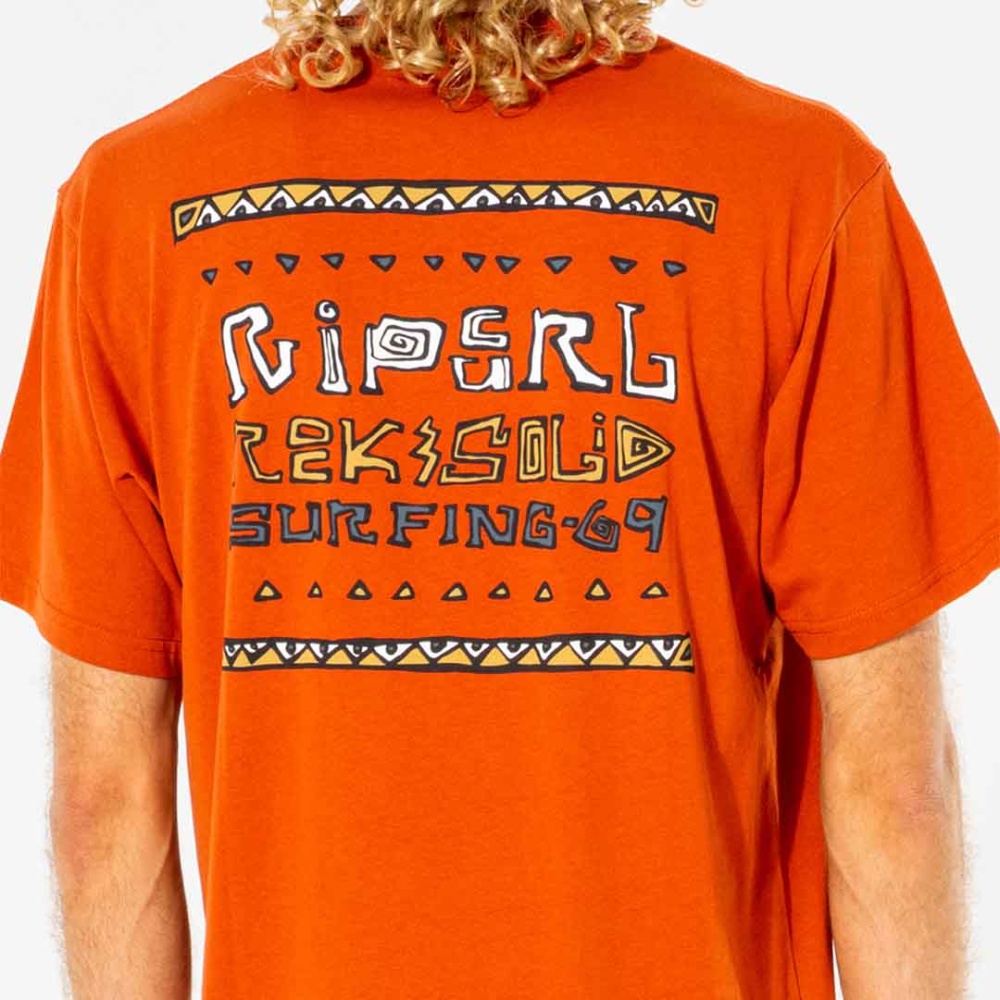 Rip Curl Rock Solid Stacked T-Shirt in Dusted Earth